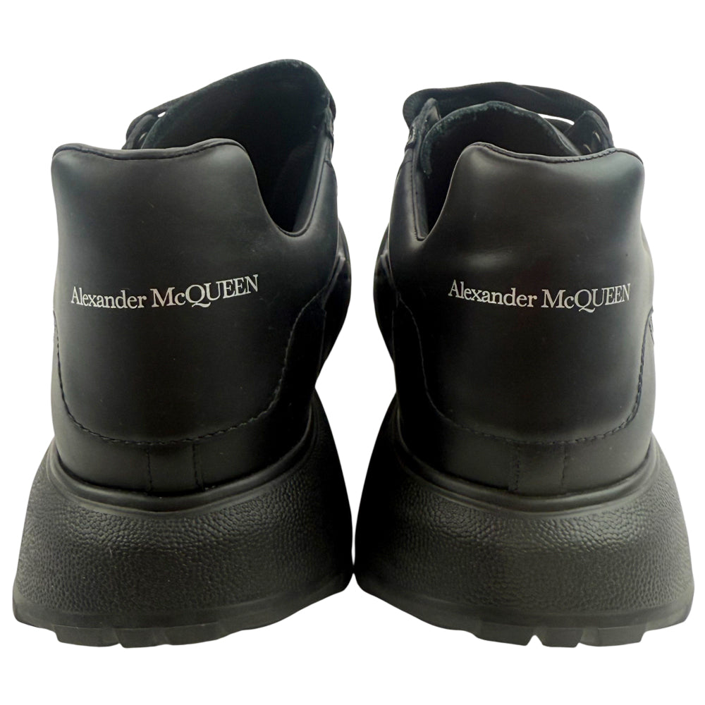 ALEXANDER McQUEEN Black Leather Court Trainers Size 6 LHQ1360
