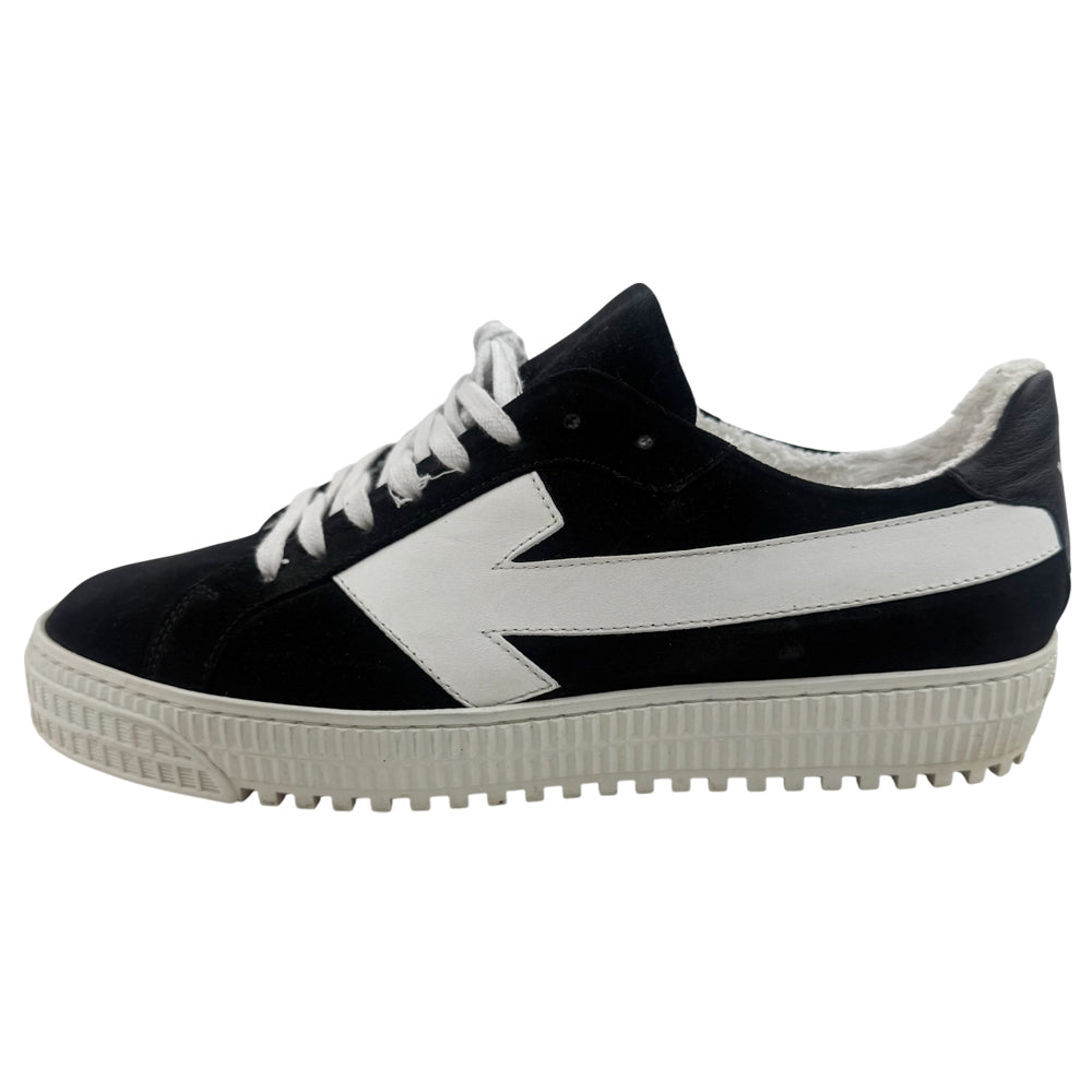 OFF-WHITE Black & White Suede Arrow Trainers Size 6 LHQ1361