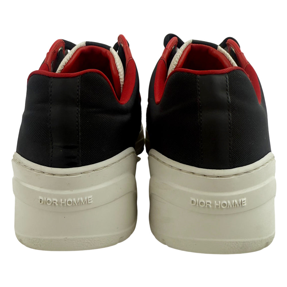 CHRISTIAN DIOR B17 Black & Red Canvas Trainers Size 6 LHQ1364