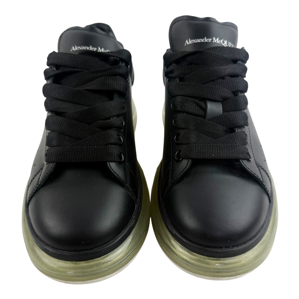 ALEXANDER McQUEEN Black Leather Clear Sole Trainers Size 6 LHQ1368
