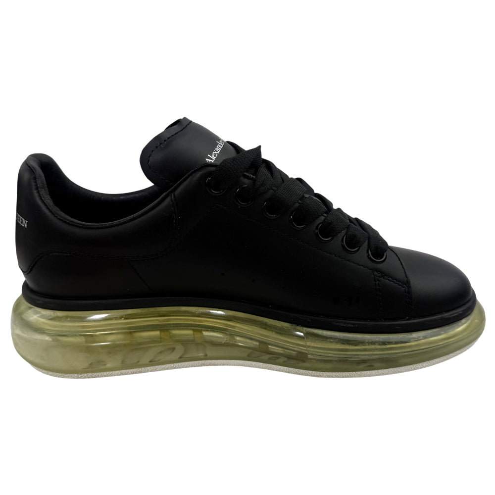 ALEXANDER McQUEEN Black Leather Clear Sole Trainers Size 6 LHQ1368