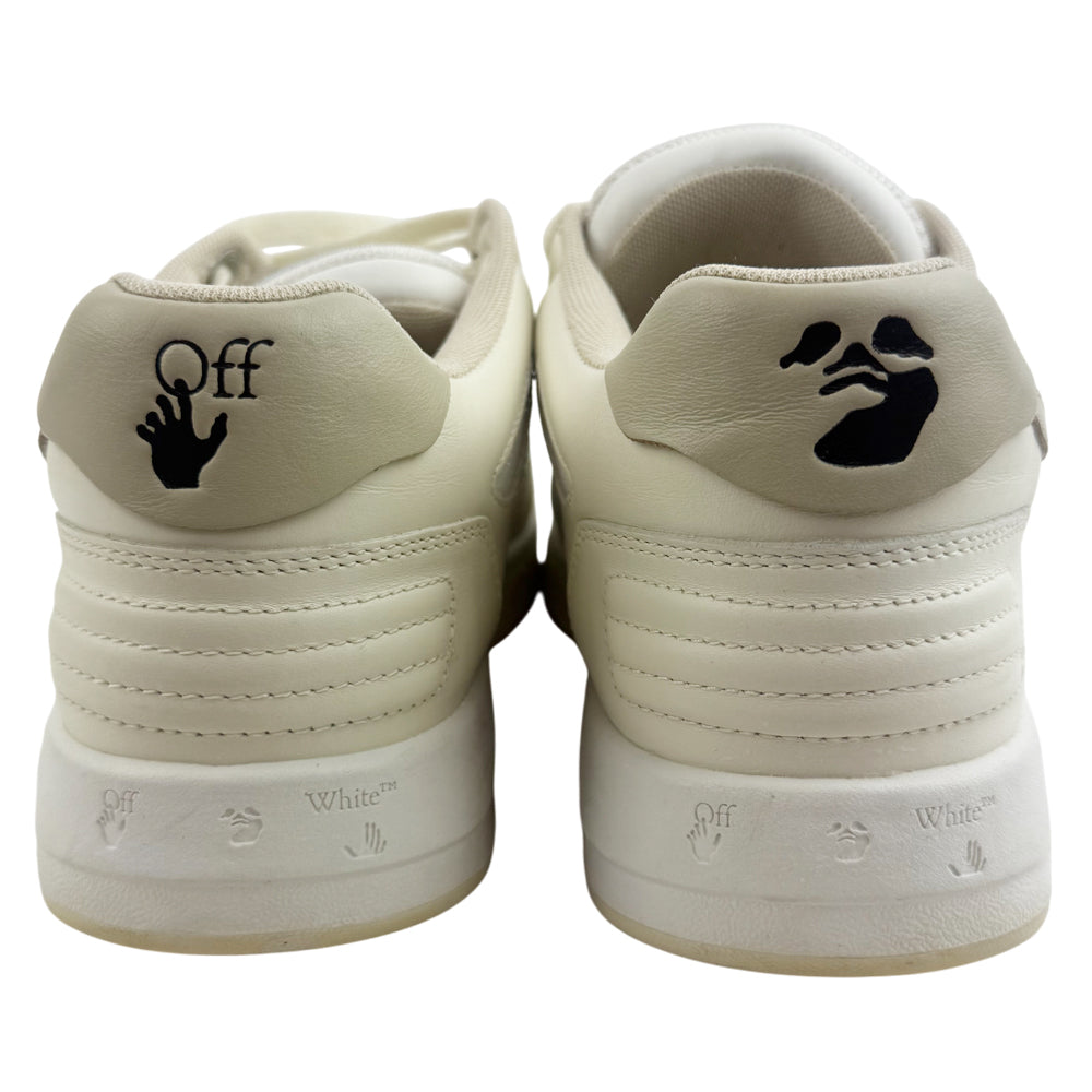 OFF WHITE Out Of Office Cream & Beige Leather Trainers Size 7 LHQ1370