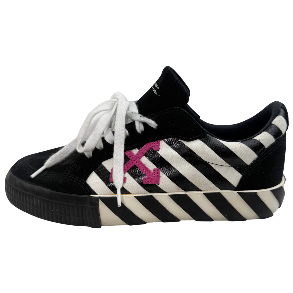 OFF-WHITE White & Black Suede Vulcan Trainers Size 7 LHQ1372