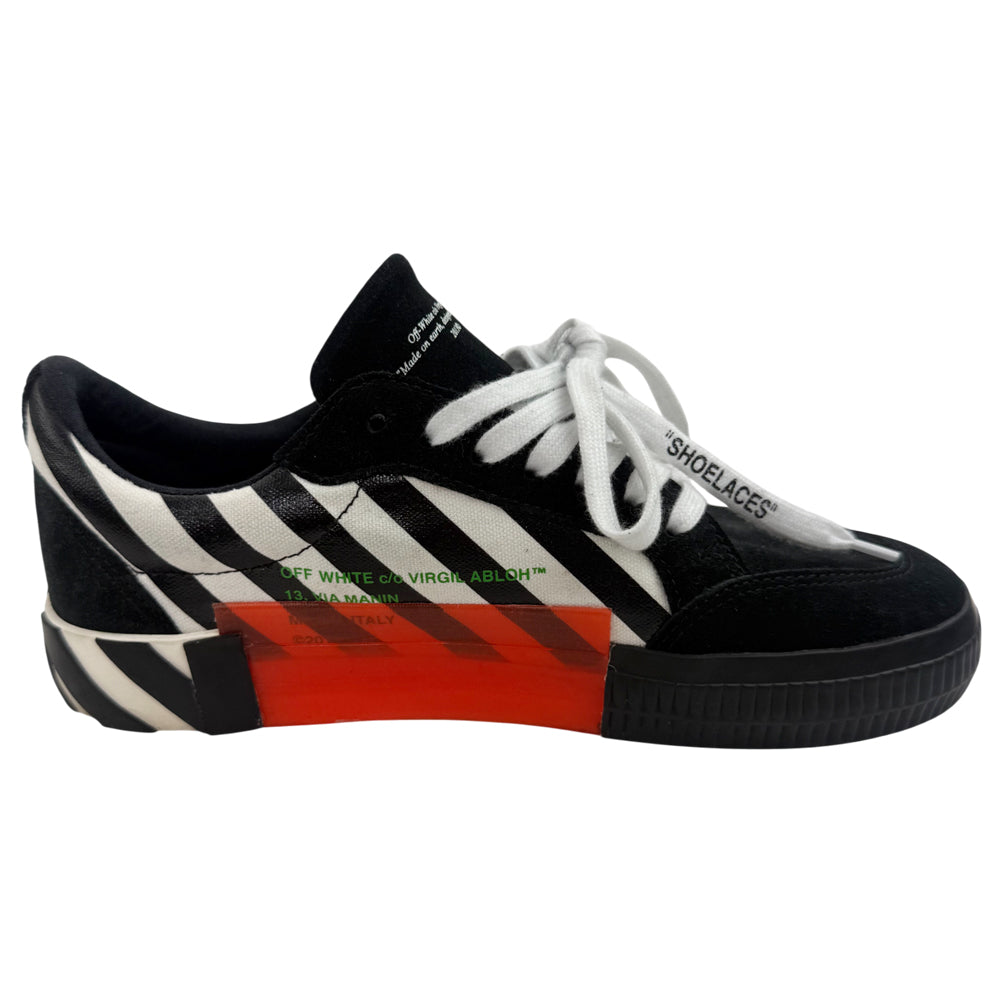 OFF-WHITE White & Black Suede Vulcan Trainers Size 7 LHQ1372