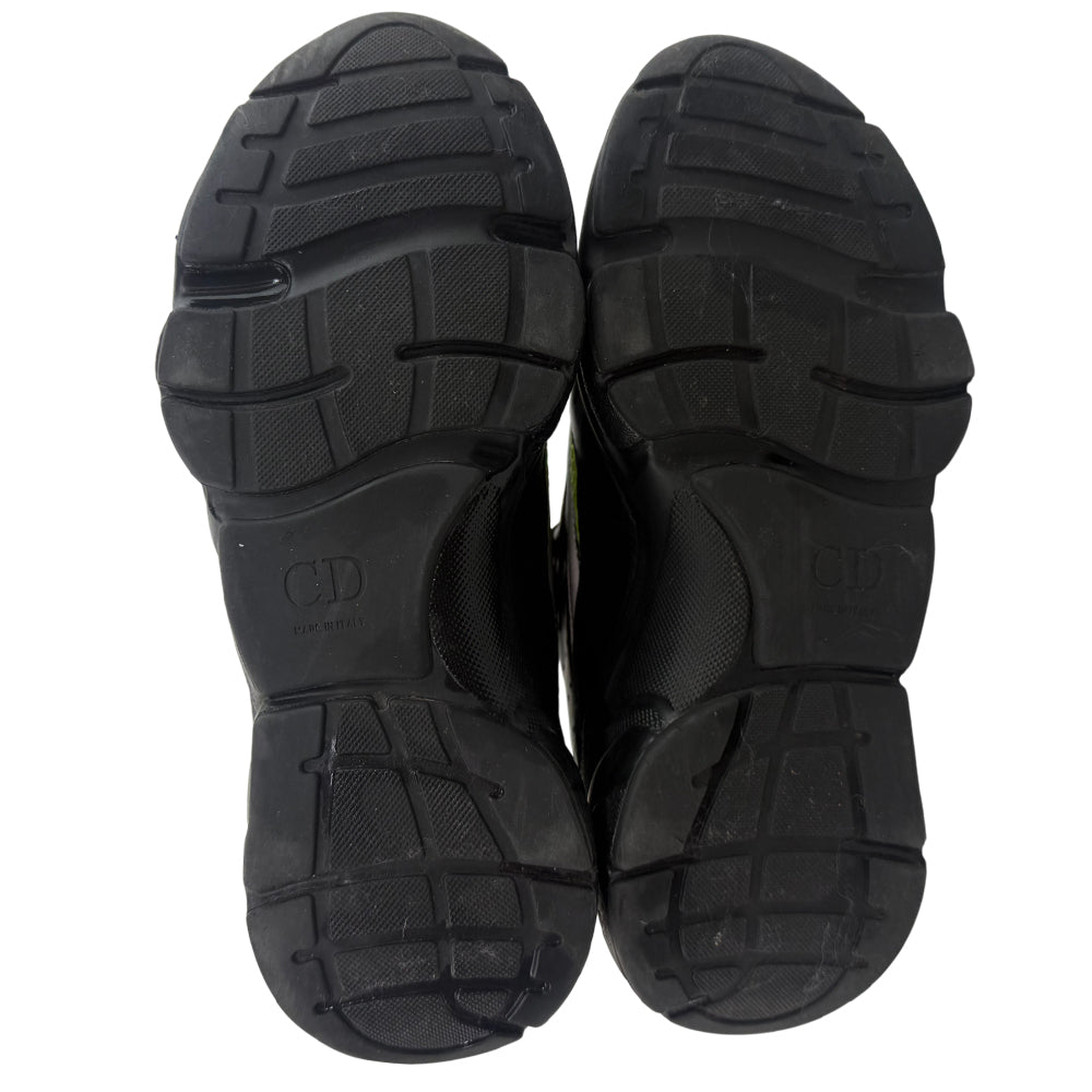 CHRISTIAN DIOR B22 Black & Yellow Canvas Trainers Size 7 LHQ1373