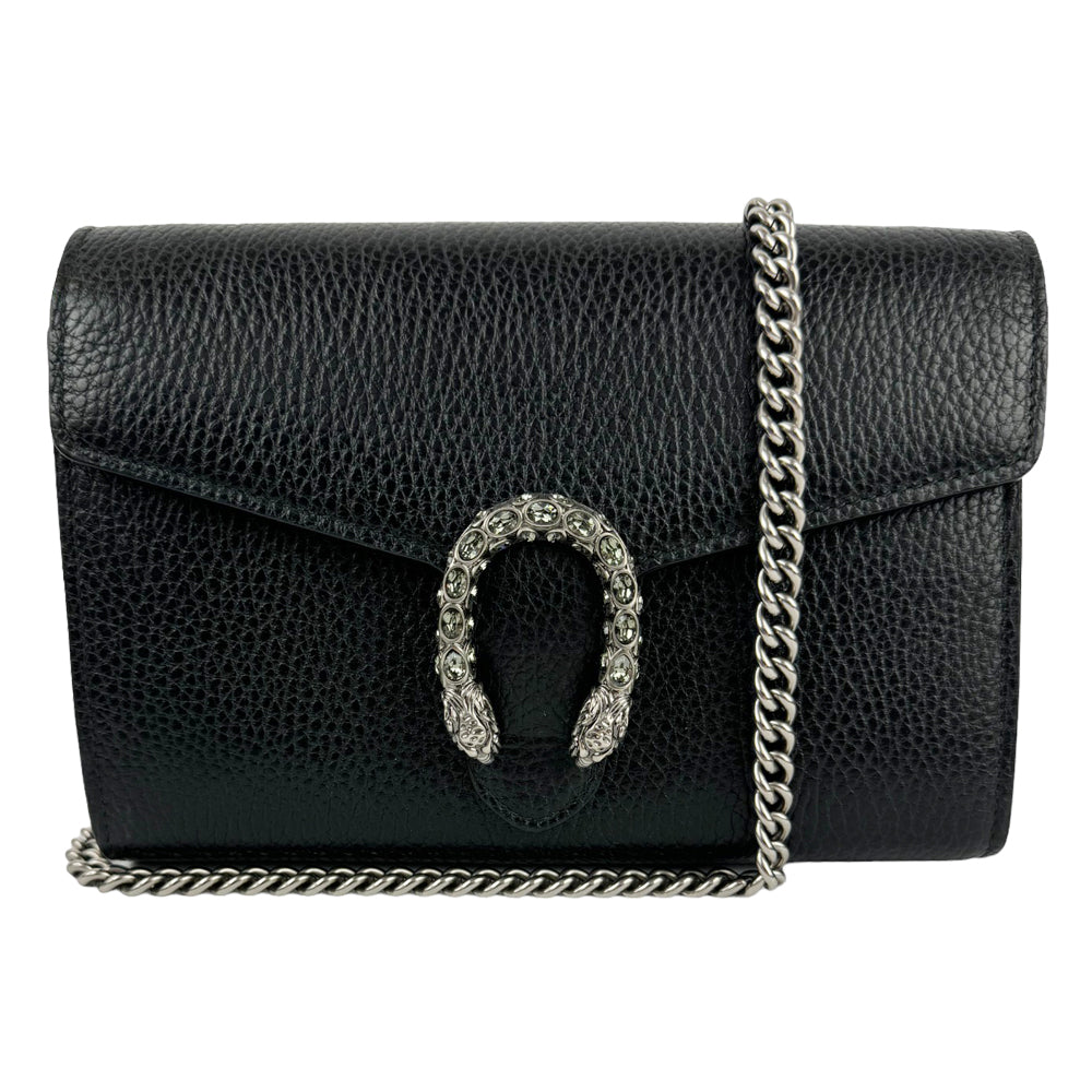 GUCCI Dionysus Bolso de hombro de cuero negro LHQ138