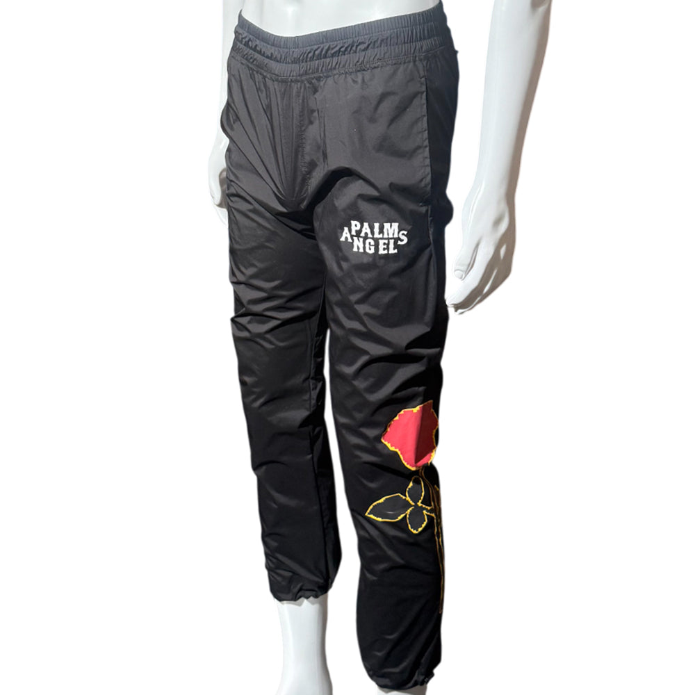 PALM ANGELS Black Rose Track Pants Size XS LHQ1396