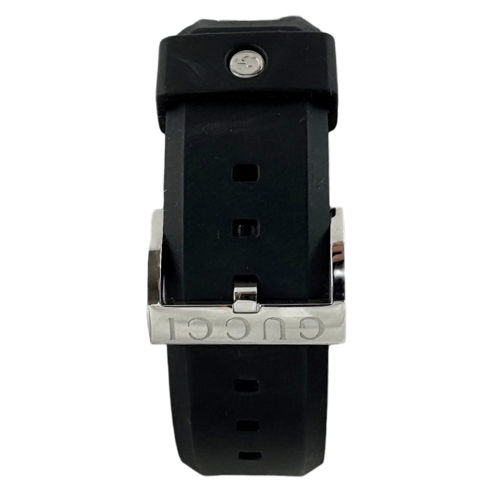 GUCCI Sync Black Dial Black Rubber Sherry Strap Mens Watch LHQ1403