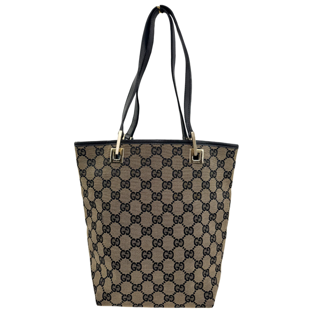 GUCCI GG Canvas Shoulder Tote Bag Canvas & Black LHQ1406