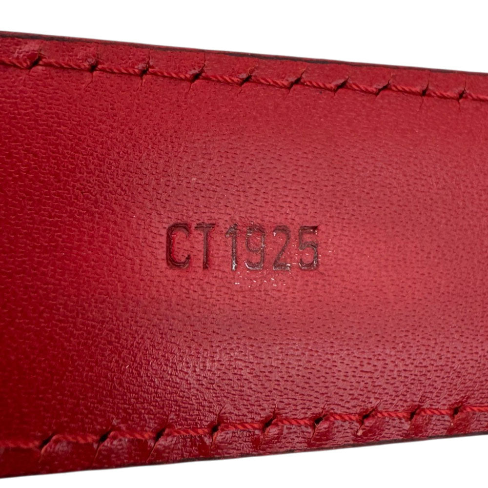 LOUIS VUITTON Black/Red Twin Set Epi Leather Belts Size 34"/44" LHQ1408