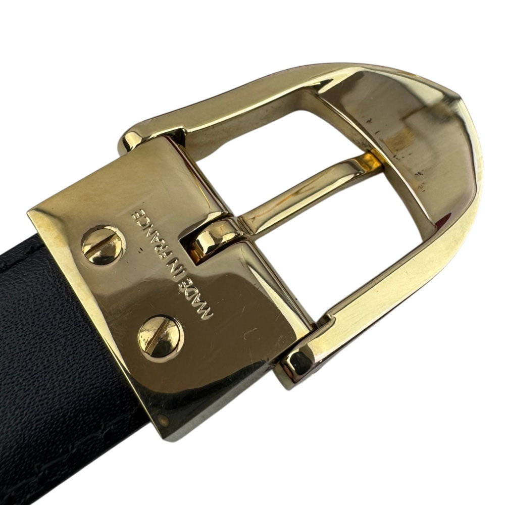 LOUIS VUITTON Black/Red Twin Set Epi Leather Belts Size 34"/44" LHQ1408