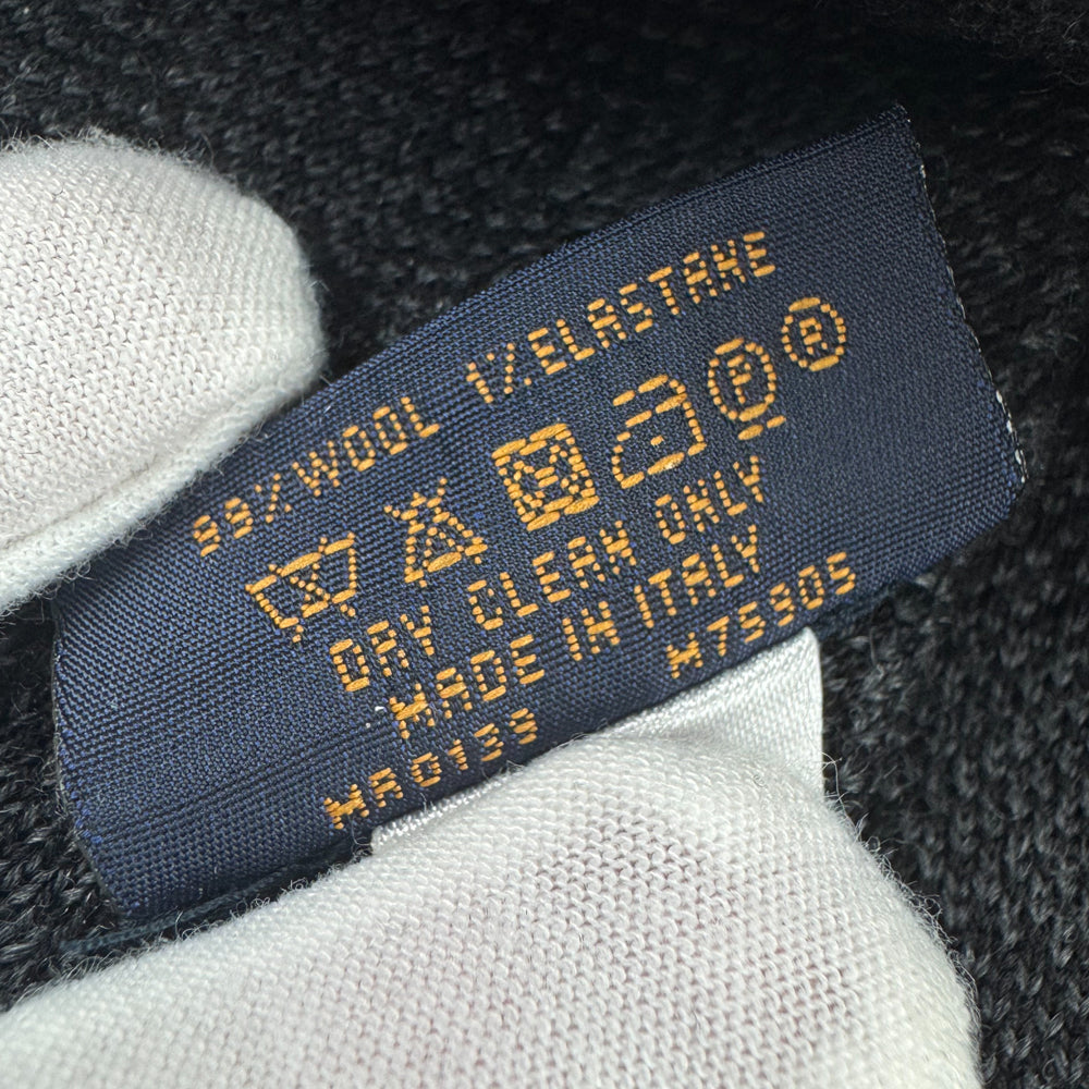 LOUIS VUITTON Black Compass Beanie Hat LHQ1415