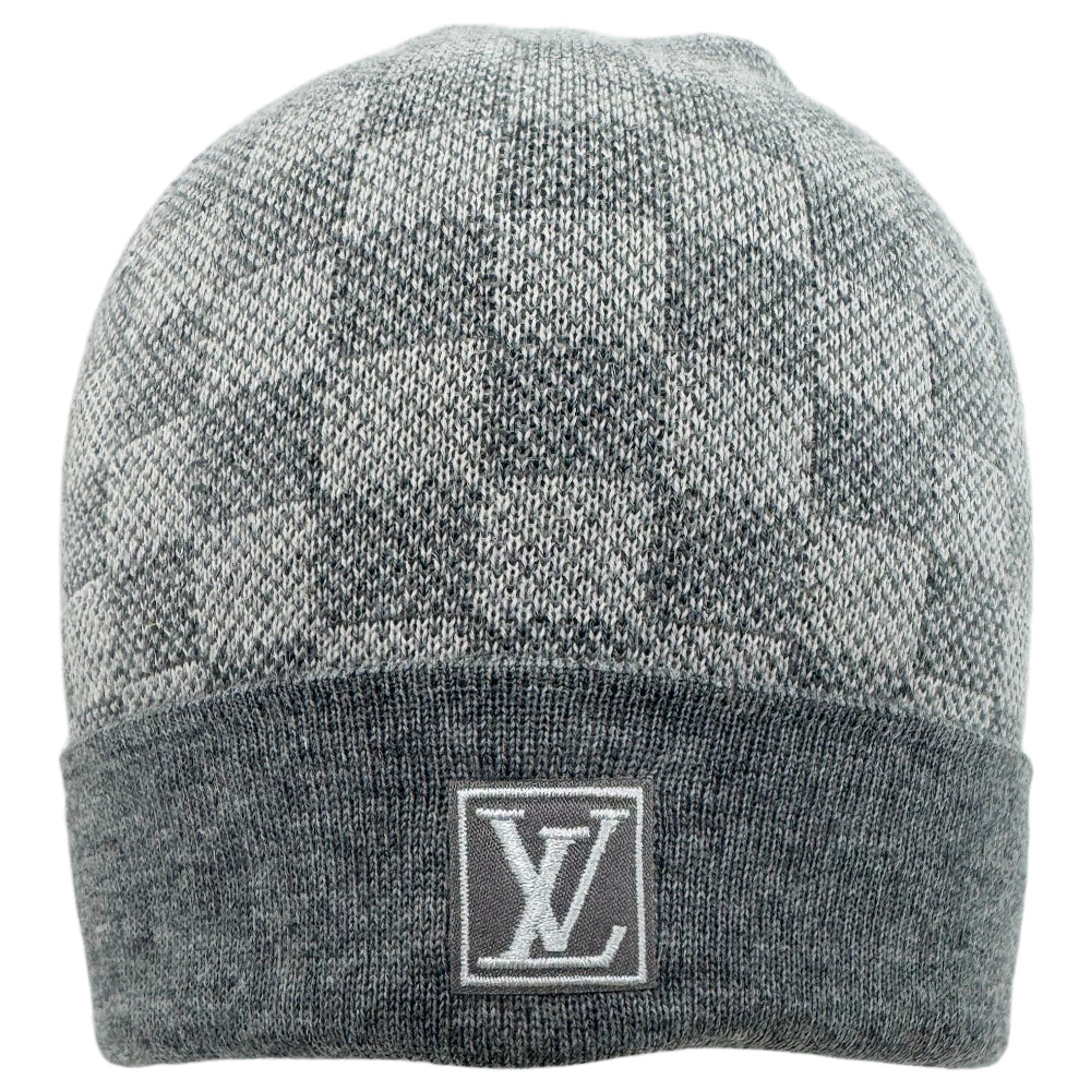 LOUIS VUITTON Grey Damier Beanie Hat LHQ1416