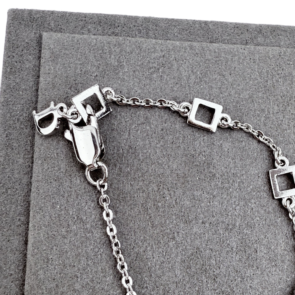 CHRISTIAN DIOR Heart & Arrow Silver Necklace LHQ1422