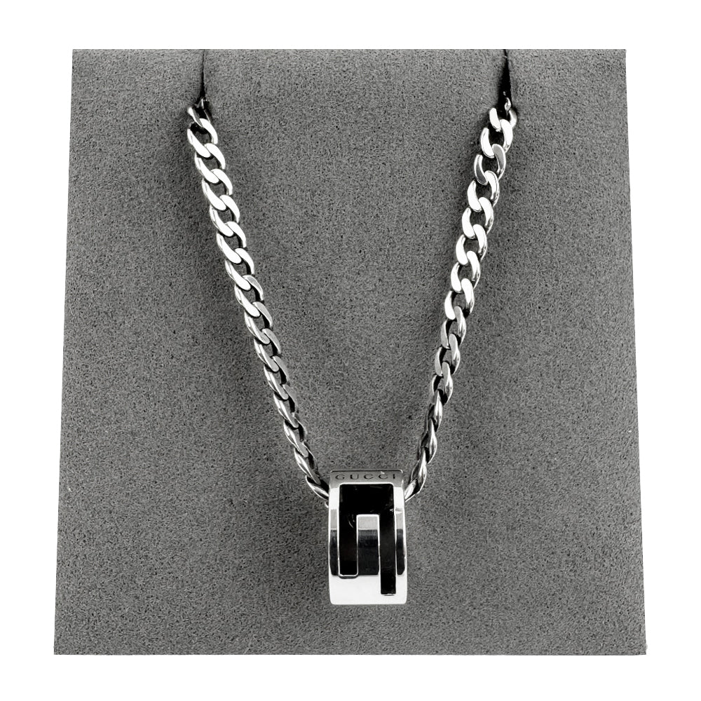 GUCCI Cutout G Pendant Silver 925 Necklace LHQ1425