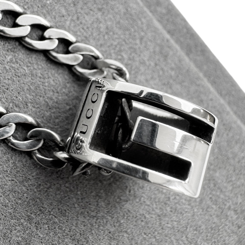 GUCCI Cutout G Pendant Silver 925 Necklace LHQ1425