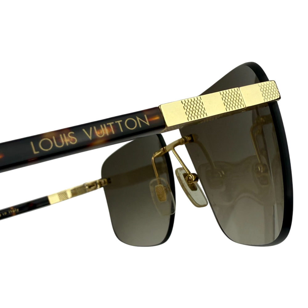 LOUIS VUITTON Damier Attitude Pilote Sunglasses LHQ1430