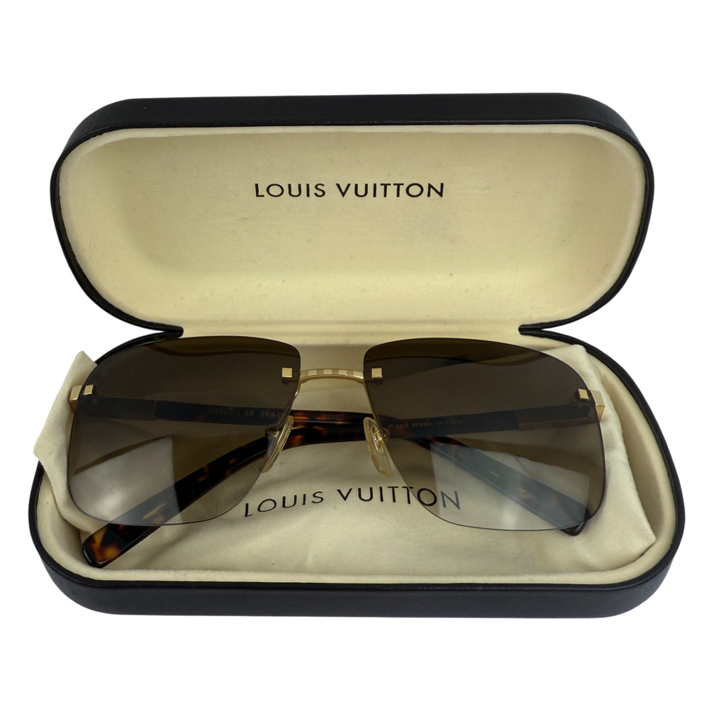 LOUIS VUITTON Damier Attitude Pilote Sunglasses LHQ1430
