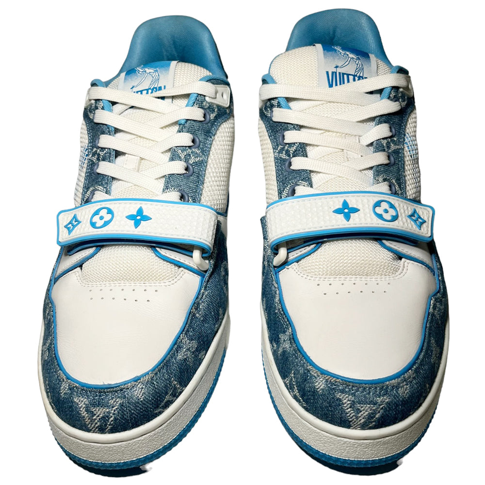 LOUIS VUITTON LV Sneakers Azul Denim Strap Trainers Talla 10 UK LHQ144