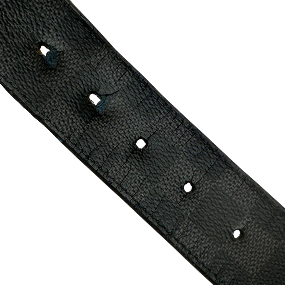 LOUIS VUITTON Damier Graphite Reversible Santur Mens Belt Size 36" LHQ1442