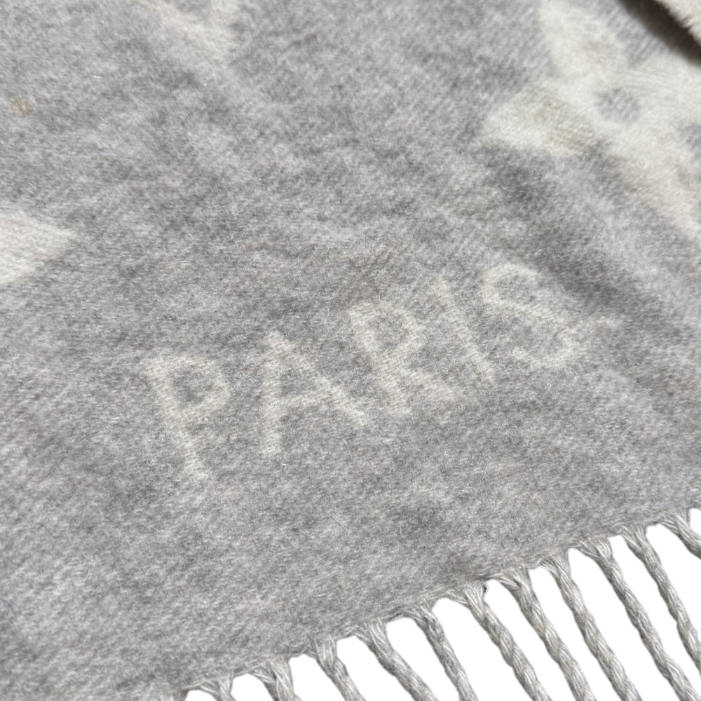 LOUIS VUITTON LV Reykjavik Grey Cashmere Scarf LHQ1446