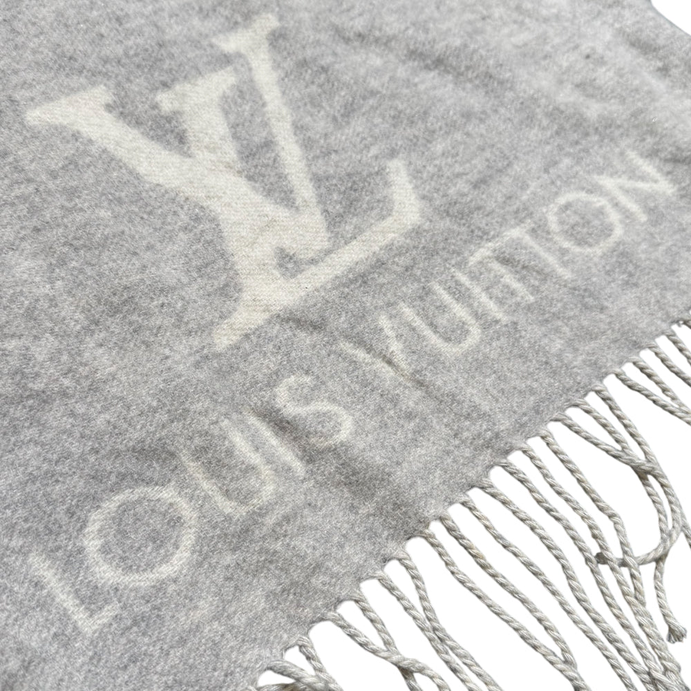 LOUIS VUITTON LV Reykjavik Grey Cashmere Scarf LHQ1446