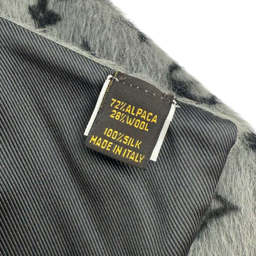 LOUIS VUITTON Grey Alpaca Monogram Scarf LHQ1453