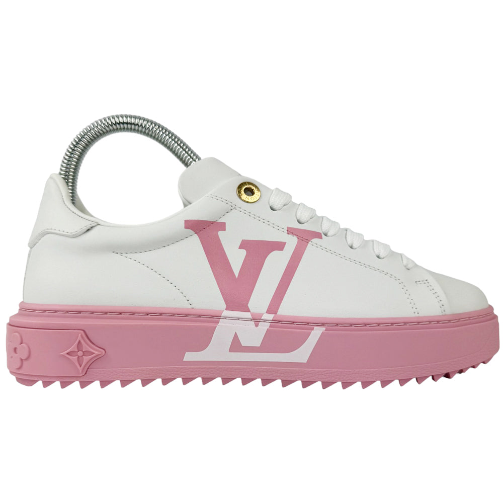 LOUIS VUITTON Damen Weiß/Pink Time Out Turnschuhe Größe 4.5 UK LHQ146