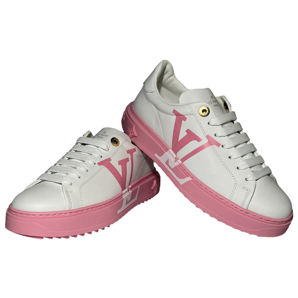 LOUIS VUITTON Damen Weiß/Pink Time Out Turnschuhe Größe 4.5 UK LHQ146