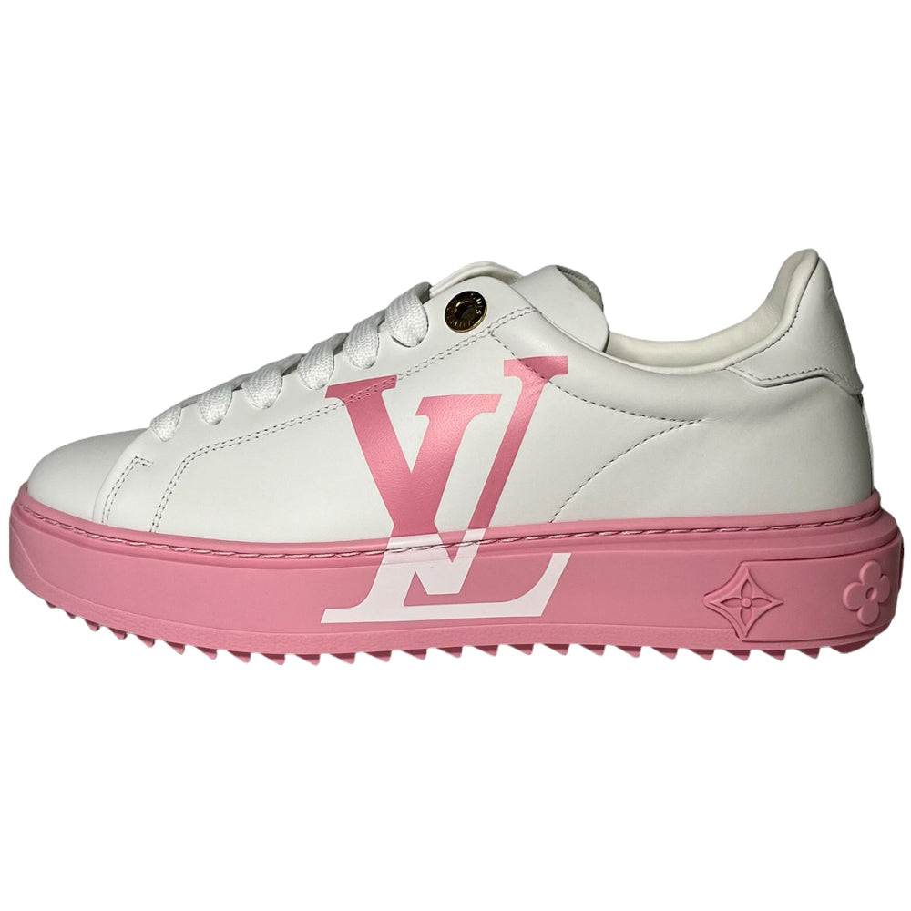 LOUIS VUITTON Scarpe da Ginnastica Time Out Bianco/Rosa Donna Taglia 4.5 UK LHQ146