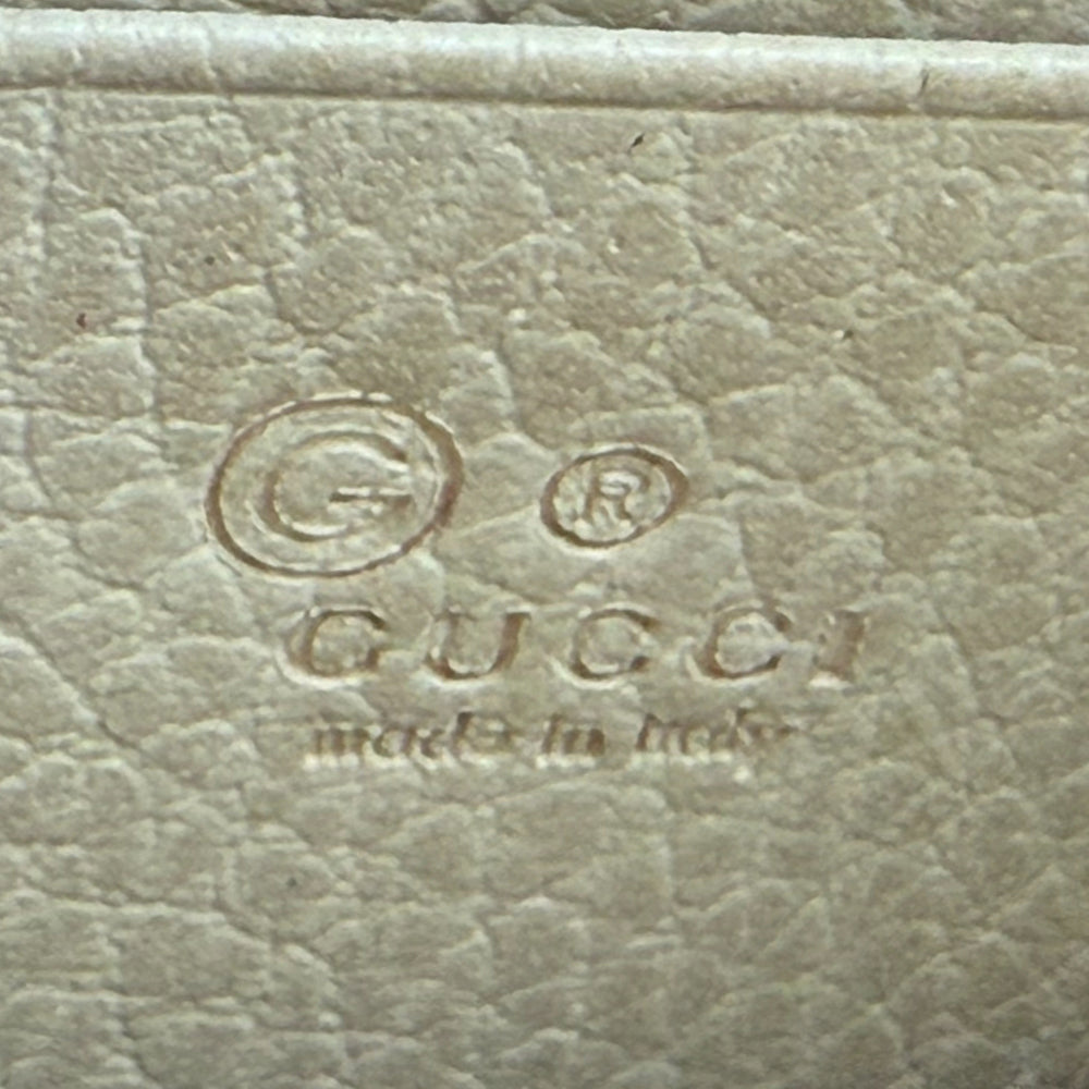 GUCCI GG Cream Leather Shoulder Clutch Bag LHQ1465