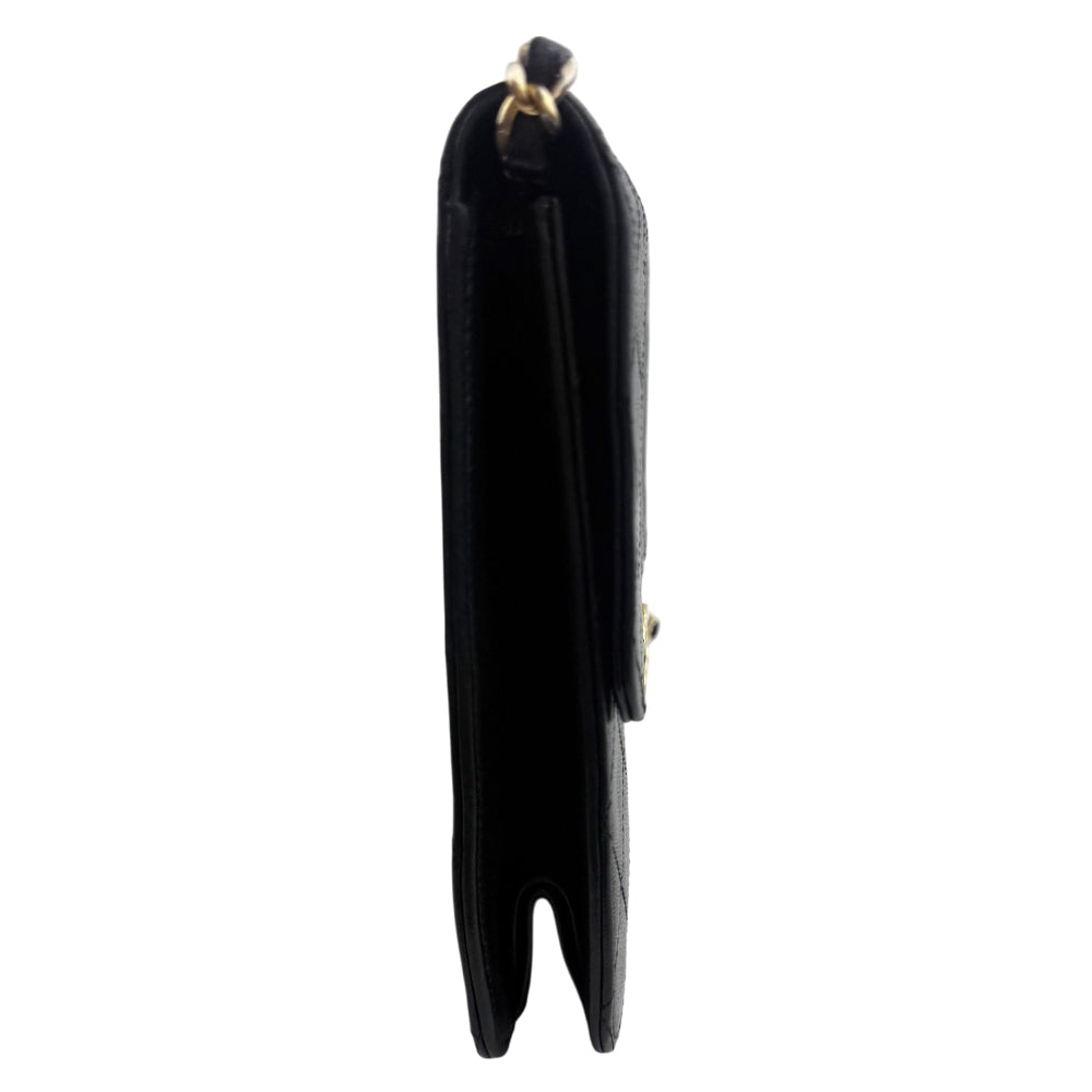 CHANEL Matelasse Black Shoulder Bag LHQ1466