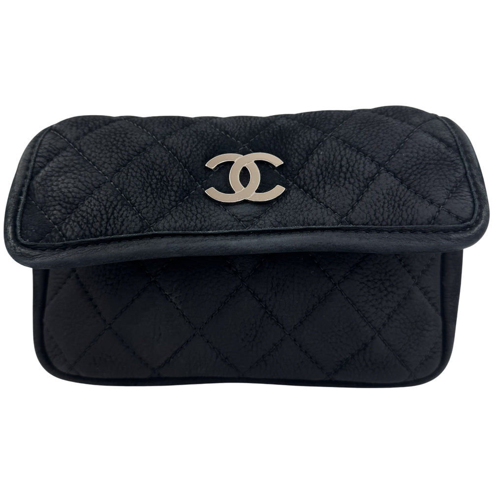 CHANEL CoCo Matelasse Black Leather Shoulder Bag LHQ1467
