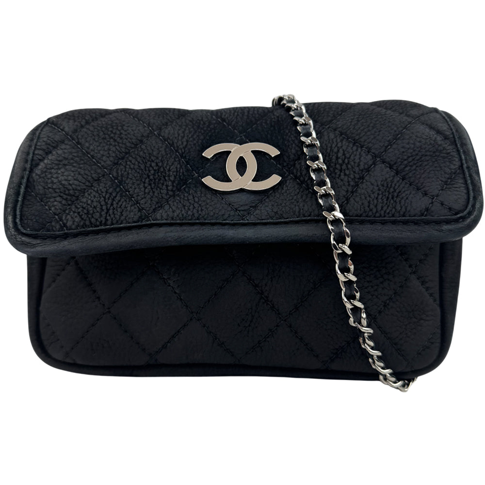 CHANEL CoCo Matelasse Black Leather Shoulder Bag LHQ1467