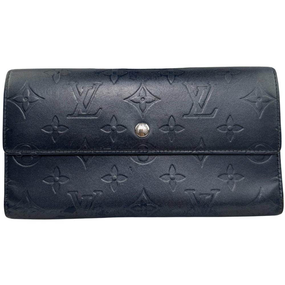 LOUIS VUITTON Sarah Empreinte Vernis Patent Leather Long TriFold Purse LHQ1469