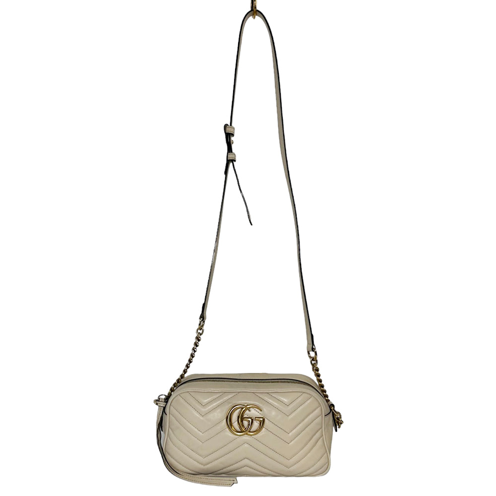 GUCCI Marmont Mini Matelasse Creme Umhängetasche LHQ147