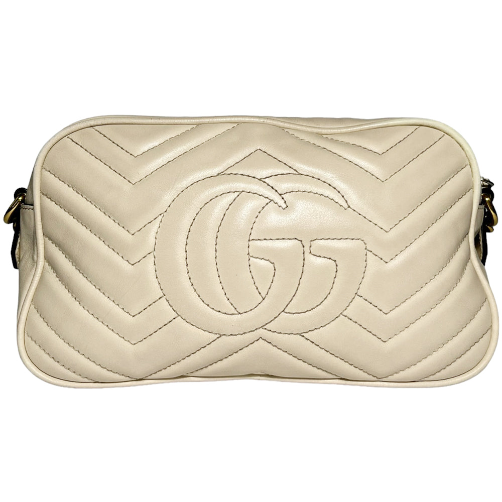 GUCCI Marmont Mini Matelasse Creme Umhängetasche LHQ147