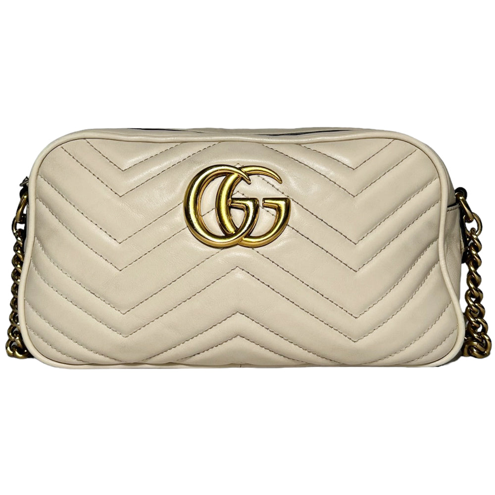 GUCCI Marmont Mini Matelasse Creme Umhängetasche LHQ147