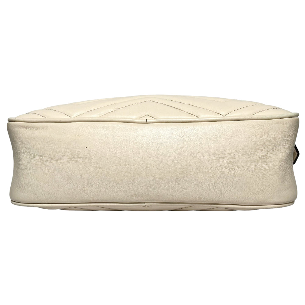 GUCCI Marmont Mini Matelasse Cream Shoulder Bag LHQ147