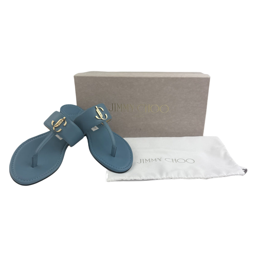JIMMY CHOO Blue Leather Sandals Size UK 4 LHQ1471