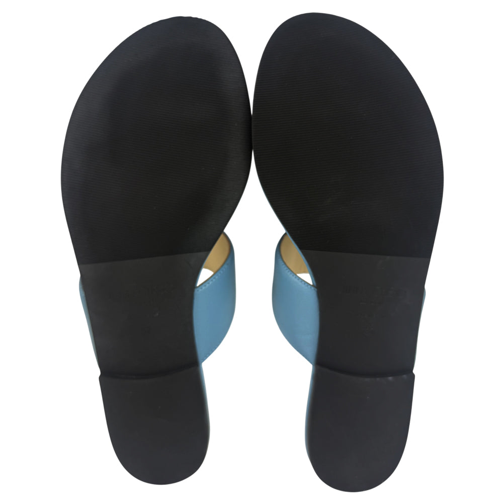 JIMMY CHOO Blue Leather Sandals Size UK 4 LHQ1471