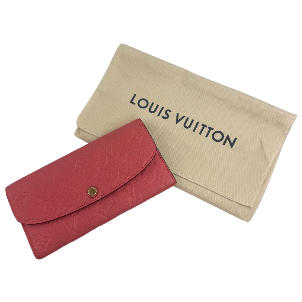 LOUIS VUITTON Emily Empreinte Pink Leather Long Purse LHQ1481