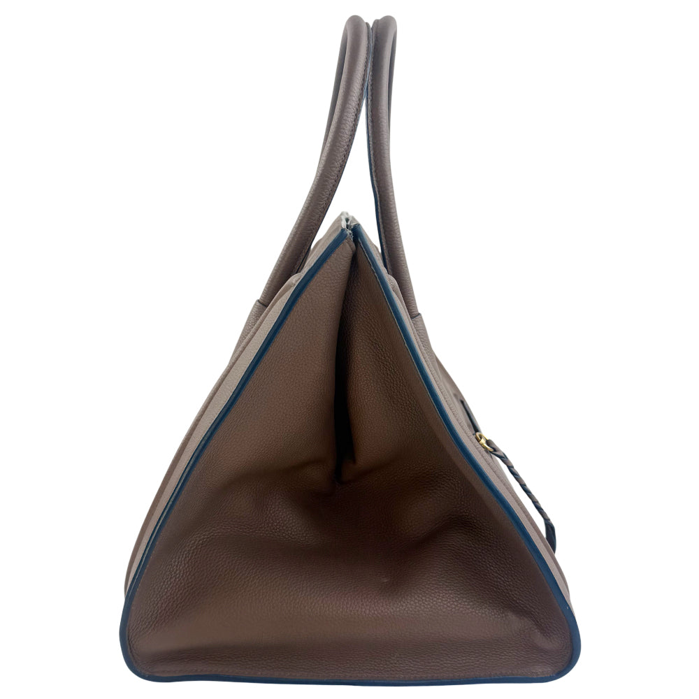 CELINE Phantom Brown Leather Medium Luggage Tote Bag LHQ1482