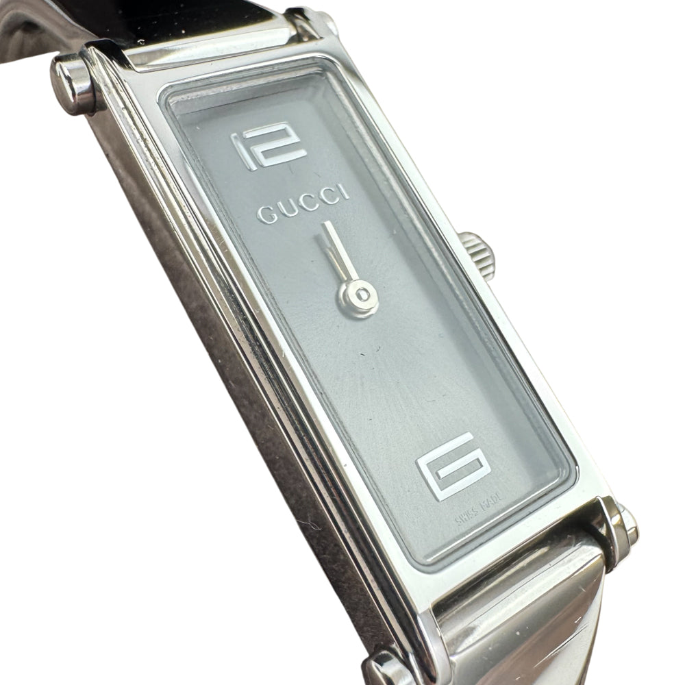 GUCCI Silver Grey Dial Stainless Steel Bangle Watch LHQ1486