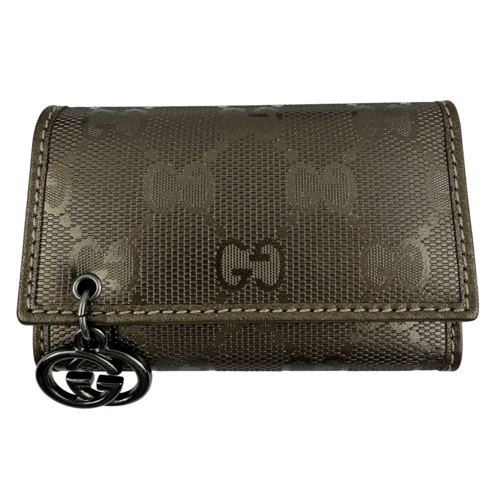 GUCCI Dark Gold GG Canvas 6 Key Holder LHQ1495