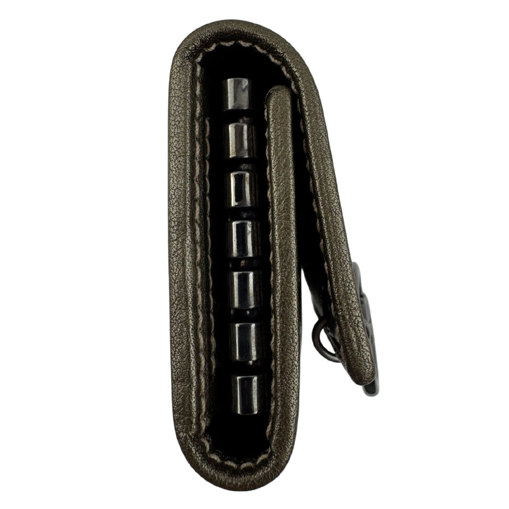 GUCCI Dark Gold GG Canvas 6 Key Holder LHQ1495