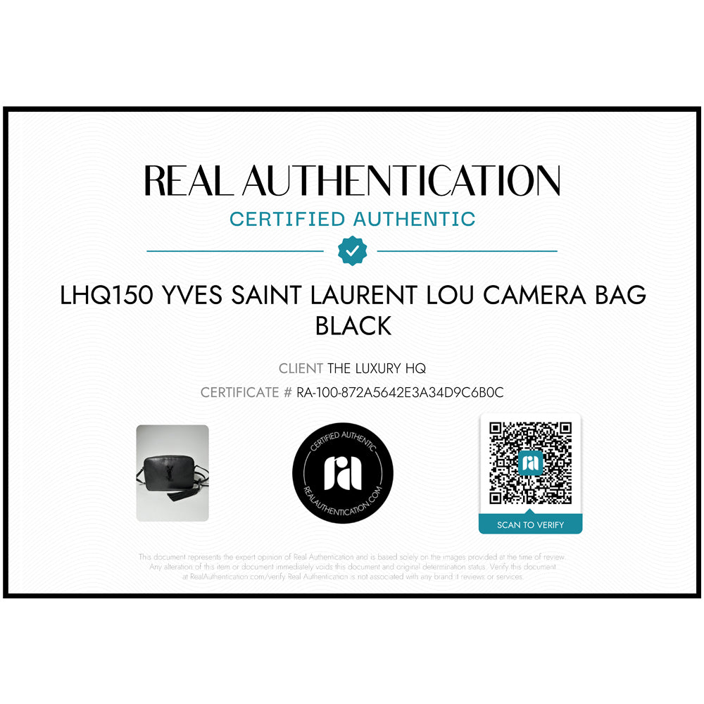 SAINT LAURENT Lou Camera Borsa a tracolla in pelle di vitello nera LHQ150