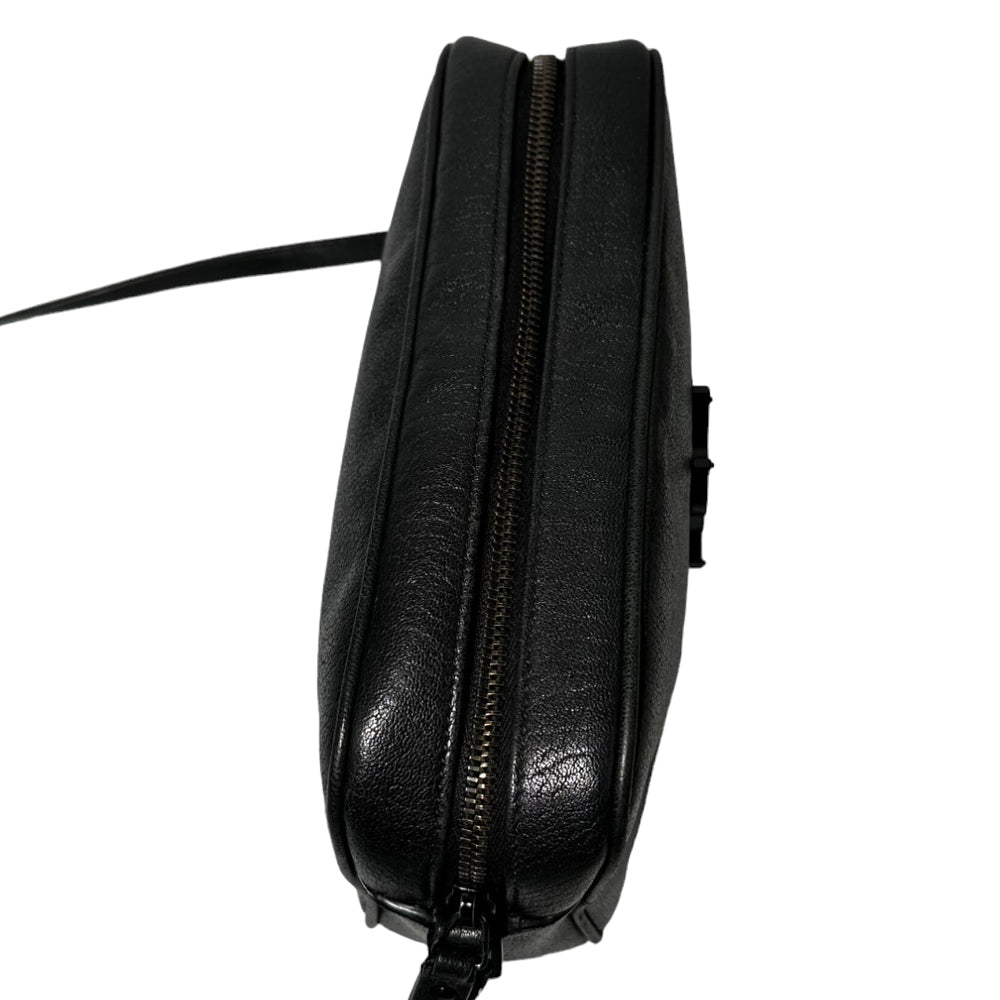 SAINT LAURENT Lou Camera Shoulder Bag Black Calfskin Leather LHQ150