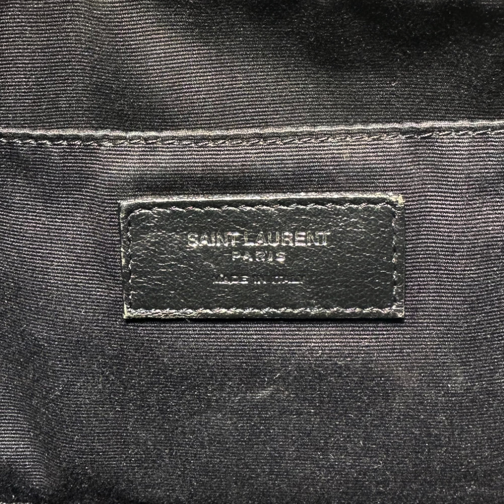 SAINT LAURENT Lou Kamera-Umhängetasche Schwarzes Kalbsleder LHQ150