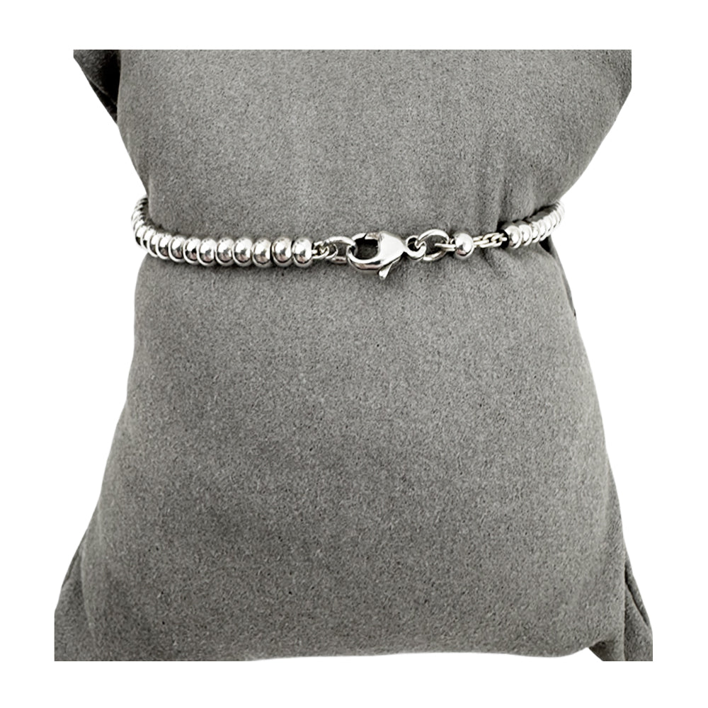 TIFFANY & CO Return To Heart Tag Beaded Silver Bracelet LHQ1503